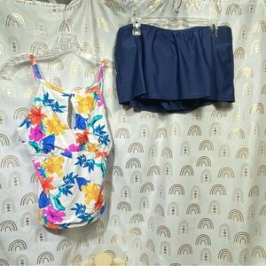 Ellen Tracy Colorful Swimsuit Set